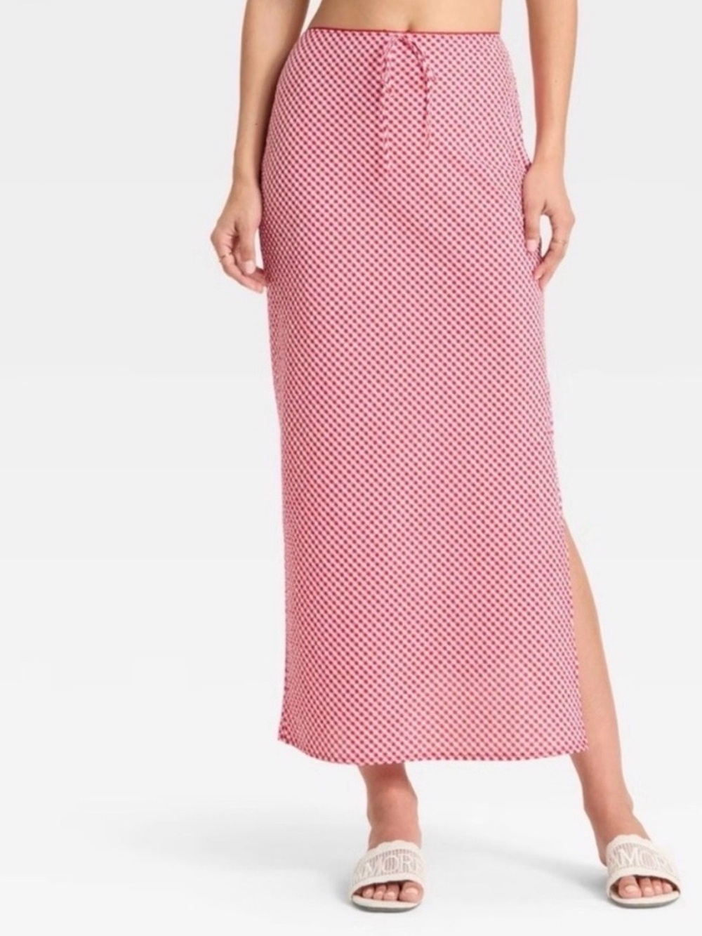 Wild Fable Women's Red Gingham Column Maxi Skirt size M